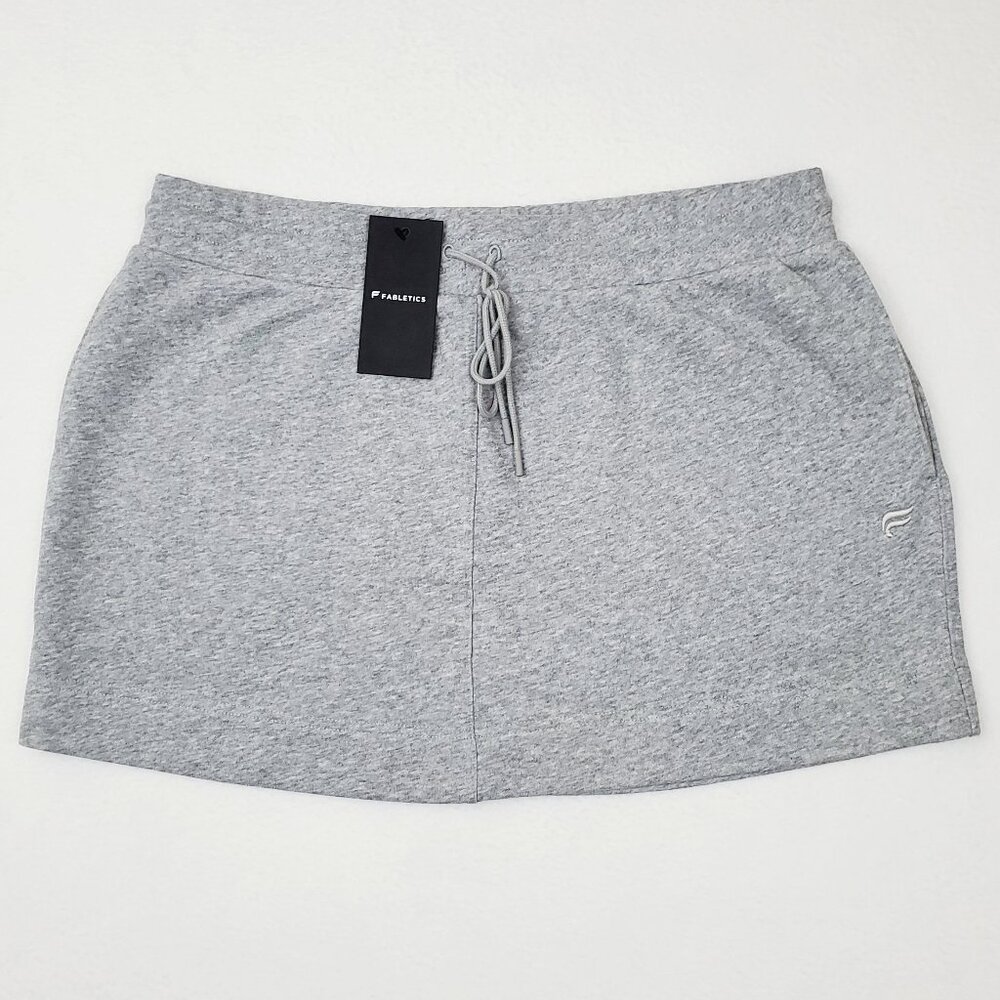 FABLETICS Womens Size XL Gray Heather Year Round Terry Athletic Mini Skirt NWT